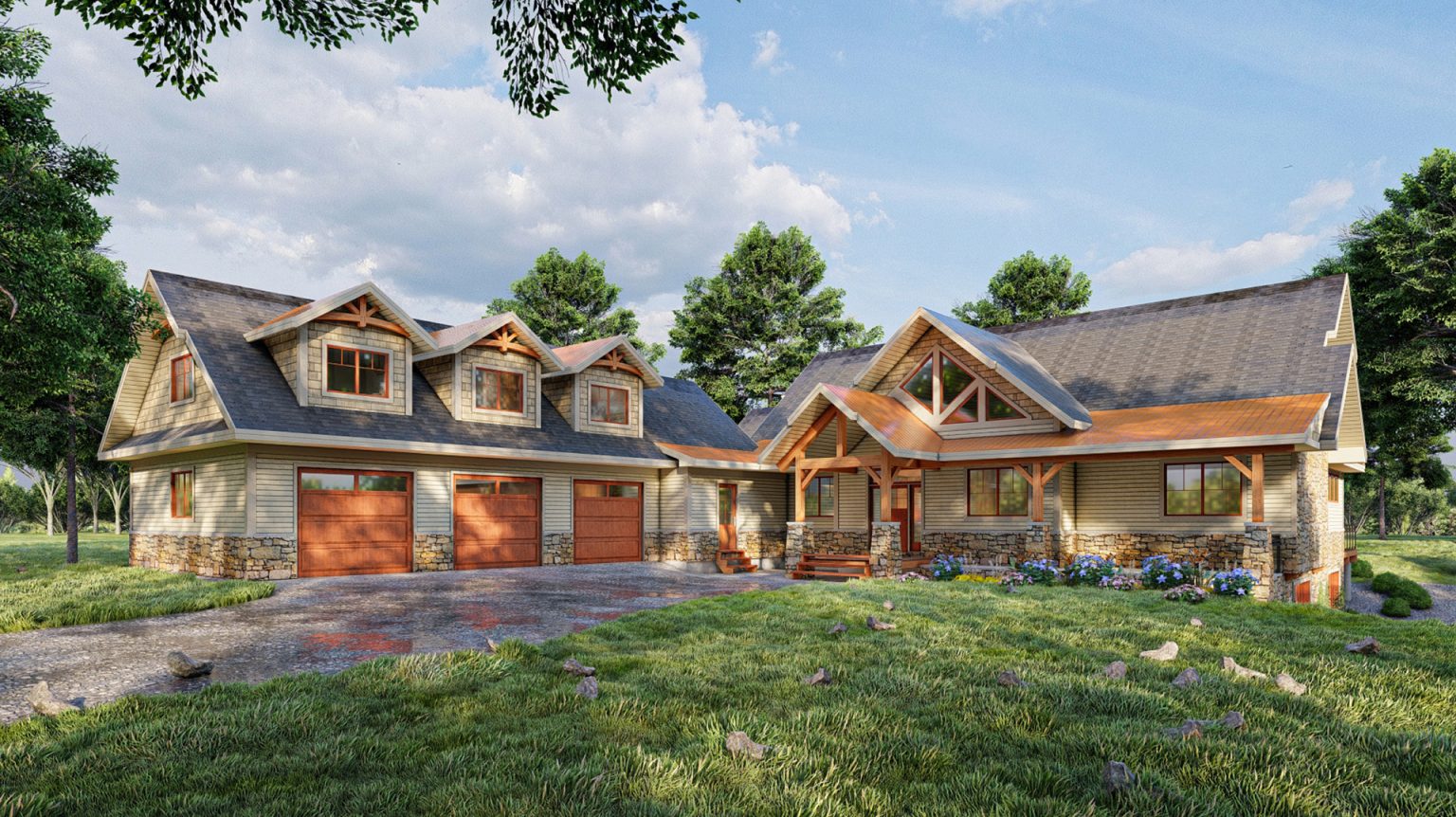 Trail Ridge Timber Frames The Cedar Heights | Pineridge Log & Timberframe